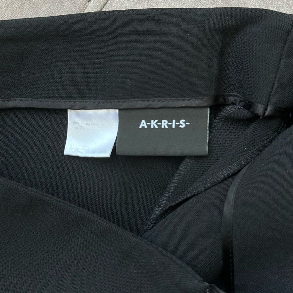 AKRIS Black Wool Trousers Pants Size 4 - Picture 8 of 8